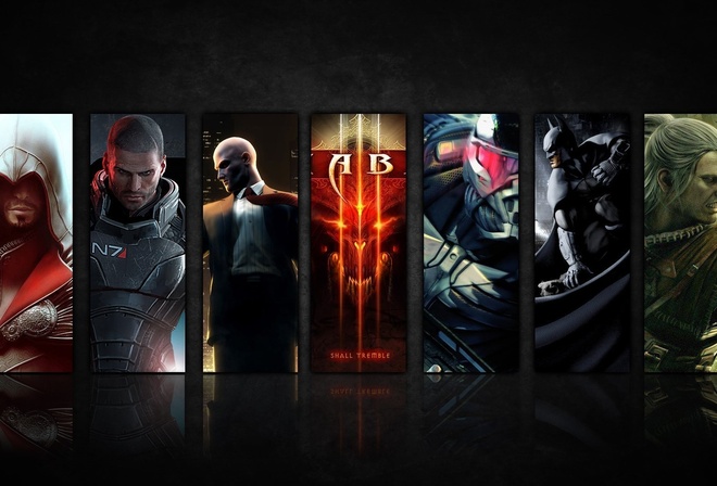 crysis, mass effect, , hitman,  , Assassins creed, diablo 3