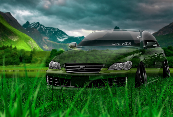 Tony Kokhan, Toyota, Mark X, JDM, Crystal, Nature, Green, Grass, Tuning, el Tony Cars, Photoshop, HD Wallpapers,  , , , , , , , , , , 2014, , , , , 