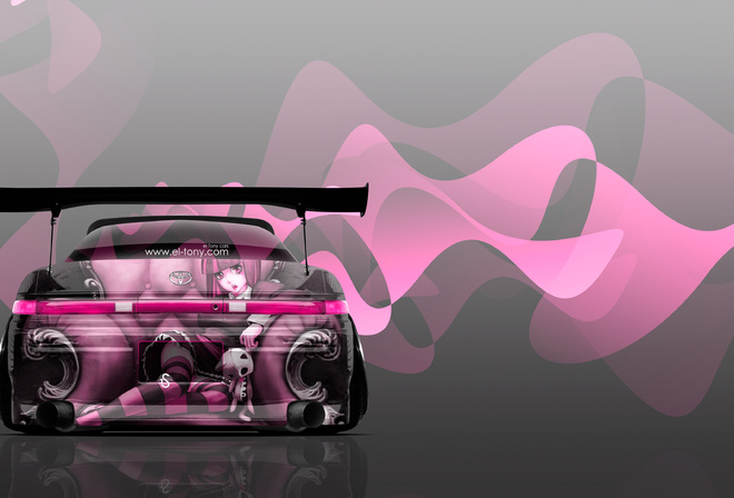 Tony Kokhan, Toyota, Mark2, JZX90, JDM, Anime, Girl, Aerography, Car, Pink, Neon, Effects, el Tony Cars, Photoshop, 4K, Wallpapers, Design,  , , , 2, 90 ,  , , , , , , , 