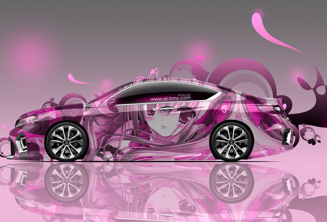 Tony Kokhan, Honda, Accord, Coupe, JDM, Anime, Girl, Aerography, Car, Soft, Image, HD Wallpapers, el Tony Cars, Pink, Colors, Glamour, Art, Design,  , , , , , , , , ,  , , , 