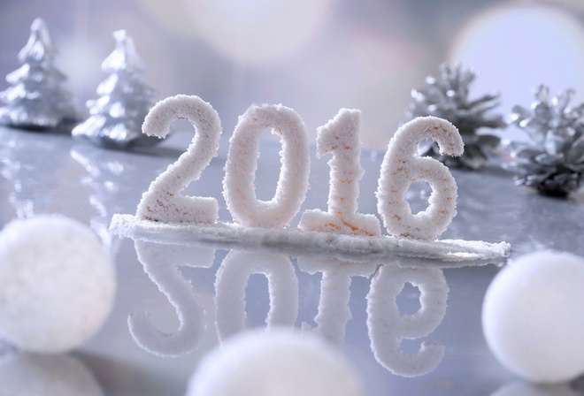 новый год, надпись, 2016, светлый фон, шары, елочки, шишки, красиво