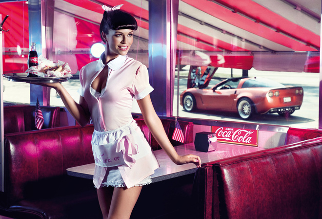 cafe, coca-cola, flag, machine, girl, window