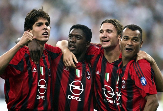 ricardo kaka, andriy shevchenko, clarence seedorf, cafu, milan, , , , 