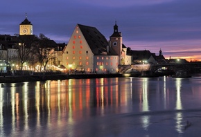 Bavaria, river, bridge, regernsburg, , city, beautiful, germany,  ...