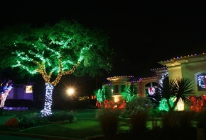 house, lights, Hot christmas, christmas, christmas lights, landscape, red,  ...