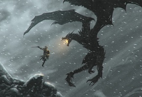 dragon, The elder scrolls, skyrim, , , 