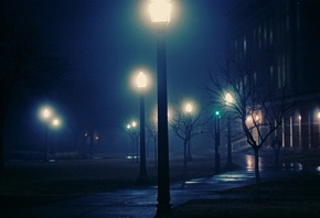 night, , , , , foggy