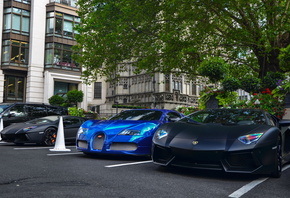Black, matte, Aventador, x2, Chrome, Blue, Bugatti, Veyron, London,  ...