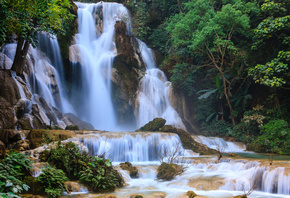 waterfalls, Kuang si falls, 