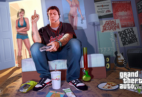 Grand Theft Auto V, Rockstar Games, gta, , , , , , , Tracey and Jimmy