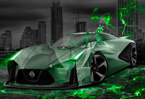 Tony Kokhan, Nissan, GTR, 2020, Concept, Anime, Aerography, City, Night, JD ...