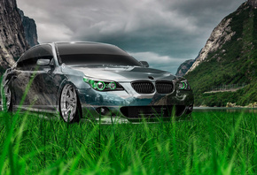 Tony Kokhan, BMW, M5, E60, Crystal, Nature, Green, Grass, Tuning, el Tony Cars, Photoshop, Style, HD Wallpapers,  , , 5, ,  , 60, , , , , , , , , , , 2014