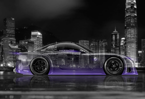 Tony Kokhan, Mazda, RX7, VeilSide, Tuning, BodyKit, Violet, Neon, JDM, Styl ...