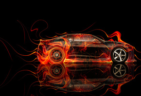 Tony Kokhan, Chevrolet, Camaro, Fire, Car, Side, Abstract, Orange, Muscle, Black, el Tony Cars, Photoshop, Art, HD Wallpapers,  , , , , , , , , , , ,  , , , , 