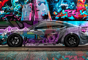 Tony Kokhan, Toyota, GT86, Side, Crystal, Graffiti, Car, Multicolors, JDM,  ...