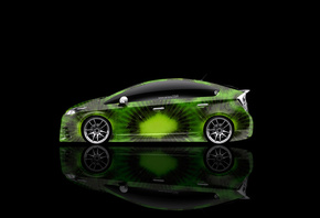 Tony Kokhan, Toyota, Prius, Hybrid, Kiwi, Fruit, Green, Aerography, HD Wall ...