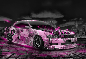 Tony Kokhan, Toyota, Chaser, JZX90, JDM, Anime, Girl, Aerography, City, Jap ...