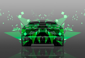Tony Kokhan, Lamborghini, Estoque, Back, Abstract, Aerography, Green, Color ...