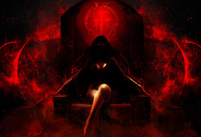 prince of persia warrior within, kaileena, girl, sitting, throne, game, art ...