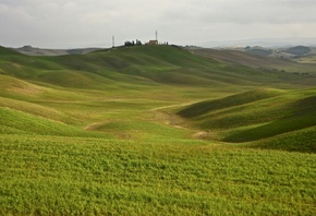 tuscany, italy, green, grass, hills