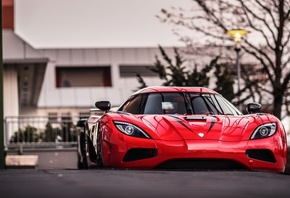 red, supercar, sport, road, street