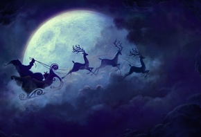 , , , , , Santa, moon, Christmas