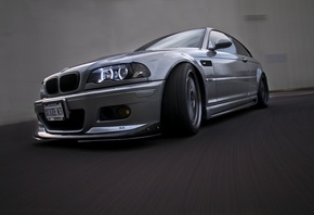 silver, bmw, speed, e46, reflection