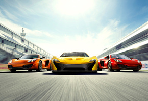 , mclaren p1, mclaren mp4-12c, mixed, three, supercars, mclaren mp4-12c spyder