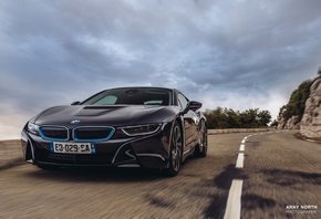 BMW, i8, black, Monaco