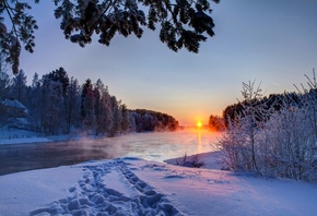 snow, river, , landscape, white, sunset, sky, , scenery, , cool, clouds, , , sun, , , nice, 