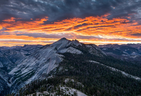 Sierra Nevada, sunset, mountains, evening, forest