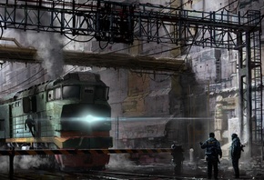 Train, People, Post-apocalyptic, Sci-fi, 