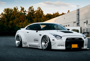 Nissan, GT-R, white