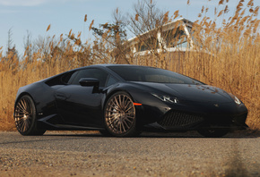 Lamborghini, Huracan, black, supercar