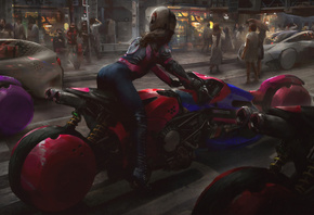 Cyberpunk, Biker, Girl