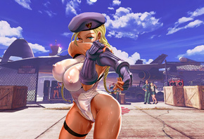 cammy, street fighter, illustration, game, girl, digital art, boobs, sexy, anime, blonde, sexy, women