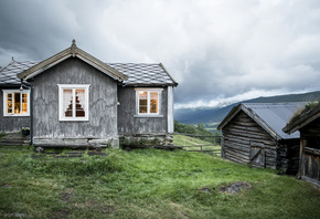 historical farm, Budsjord, Norway, well preserved houses