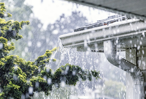 rainfall, waterspout, rainy weather, roof