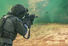 tactical air control party specialist, Air Ground Operations Squadron, M-4 Carbine, stress shoot during exercise