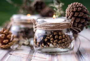 pine cones, Christmas, decoration