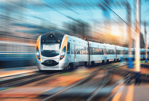 high-speed passenger train, railway station, Europe