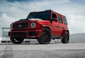 Mercedes, Mercedes-Benz, G CLass, Red, Brabus, Parking, AMG, Clouds