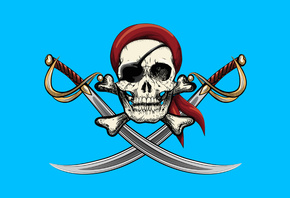 Jolly Roger, pirates, skull