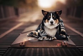 , , , , , face, look, dog, plaid, bokeh