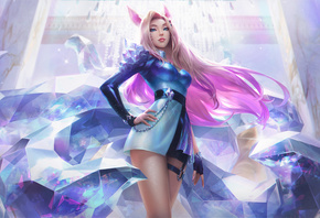 KDA, All Out, Ahri, League of Legends, Video Game, Splash Art, 8k