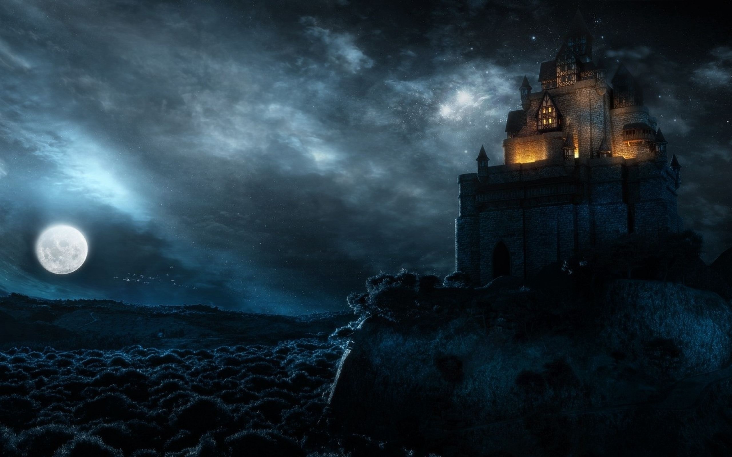 Загадочное царство. Замок Дракулы арт Готика Луна. Замок Дракулы ночью. Ночь Луна замок Дракулы. Ван Хельсинг замок Дракулы.