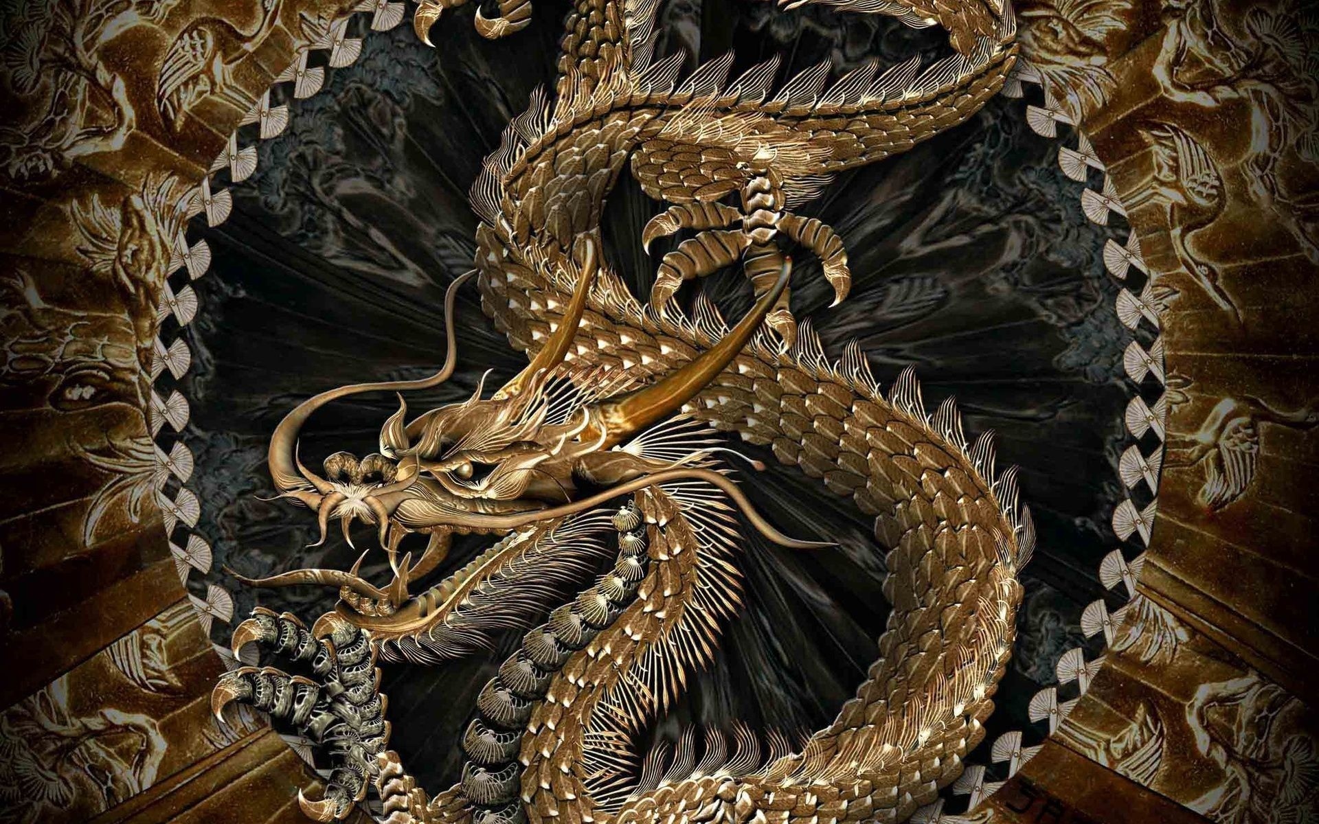 Картинка дракон обои. Рюдзин дракон. Инлун дракон. Инлун китайский дракон.