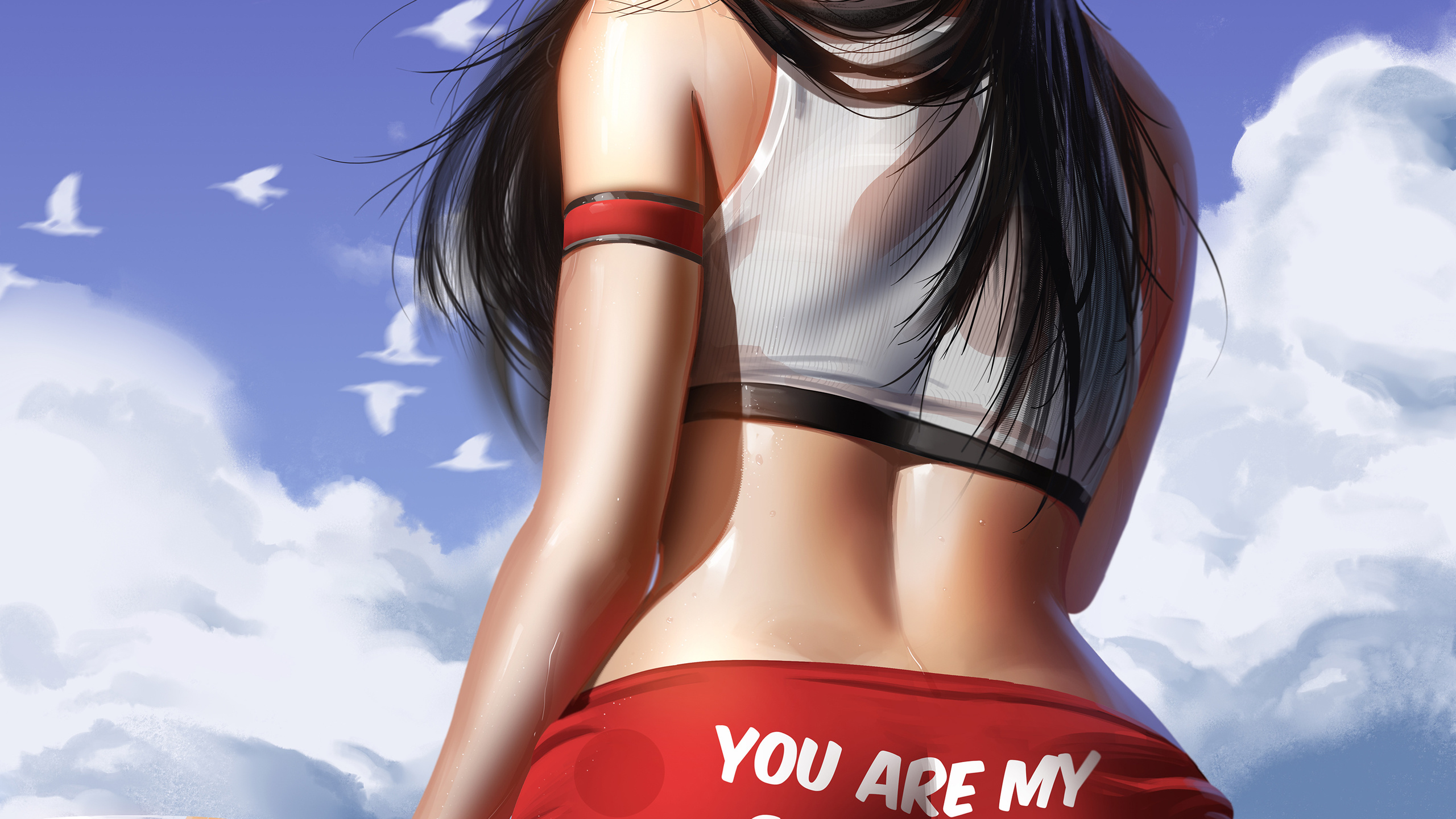 Картинки девушка, tifa lockhart, final fantasy, арт - обои 2560x1440, карти...