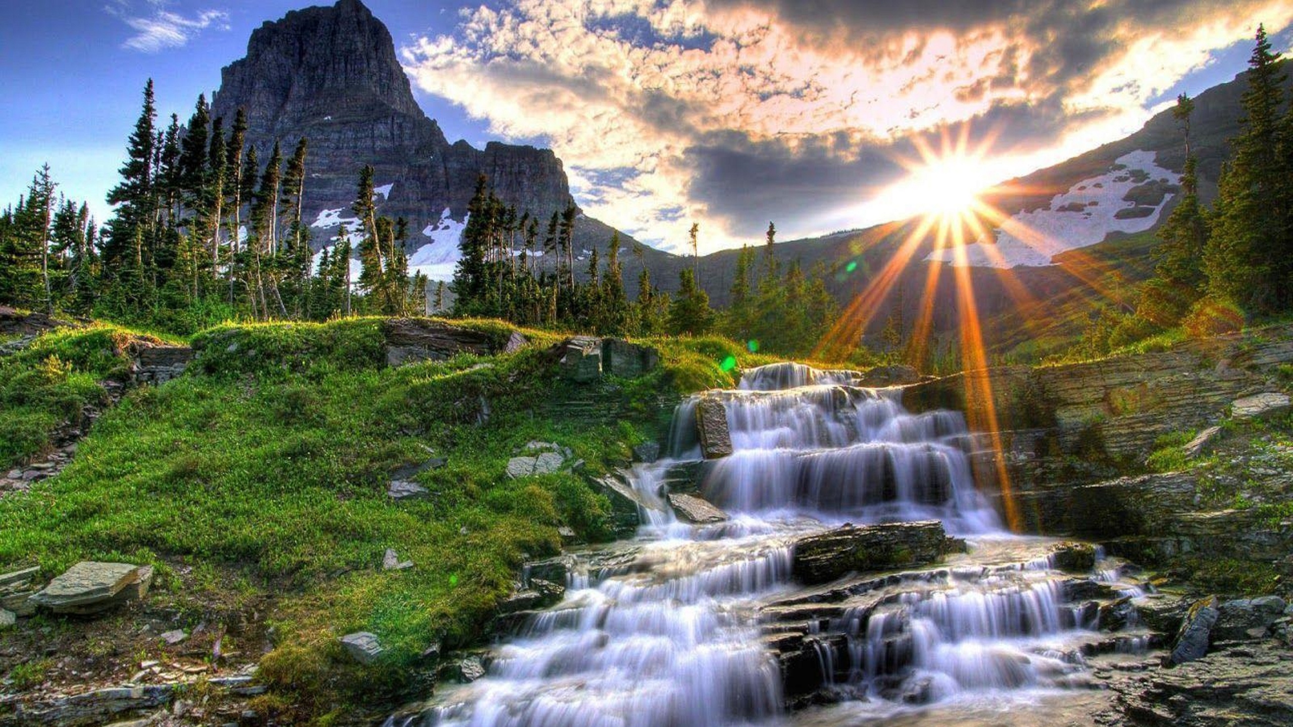 Лучшее видео высокого качества. Пейзаж. Красивые пейзажи с водопадами. Водопад в горах. Пейзаж водопад.