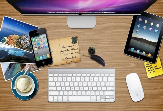 apple, ipad, iphone, рабочий стол, фото